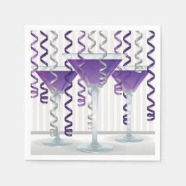 Paarse cocktail en lint servetten