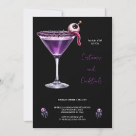 PAARSE COCKTAIL HALLOWEEN UITNODIGING