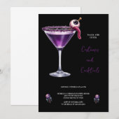 PAARSE COCKTAIL HALLOWEEN UITNODIGING (Voorkant / Achterkant)