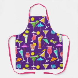 Paarse cocktail happy hour bar schort