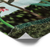 Paarse Collage van Coneflower Art afdrukken Poster (Hoek)