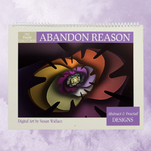 Paarse Collectie Abstracte fractals 2025 Kalender