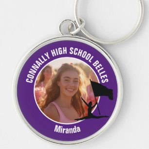 Paarse Color Guard Foto Hoge School Danser Sleutelhanger
