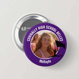 Paarse Color Guard-foto van middelbare scholier da Ronde Button 5,7 Cm