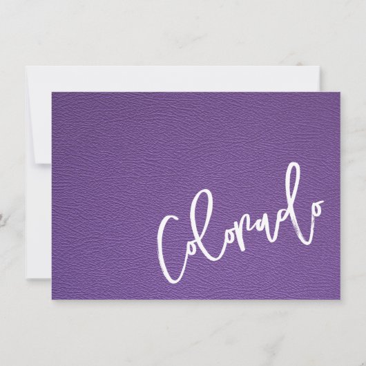 Paarse Colorado Passport bedankpas Bedankkaart (Achterkant)