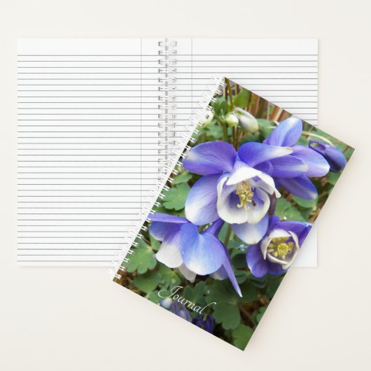 Paarse Columbine Flowers Floral Notitieboek (Binnen)