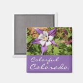 Paarse Columbine Magneet (Voorkant / Achterkant)