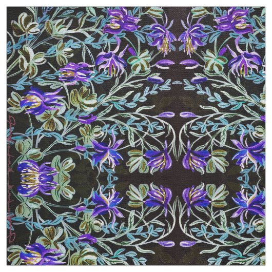 Paarse Columbine Stof (Swatch)