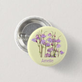 Paarse columbines gepersonaliseerd ronde button 3,2 cm (Voorkant /achterkant)