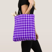 Paarse combinatie diamantpatroon van STaylor Tote Bag (Dichtbij)