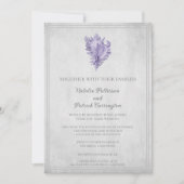 Paarse conch Shell Wedding Invitation Kaart (Voorkant)
