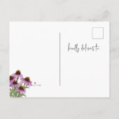 Paarse conebloem | Wildbloemen Moederdag Brunch Uitnodiging Briefkaart (Achterkant)