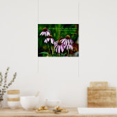 Paarse conefloerfoto met Khalil Gibran quote Poster (Keuken)