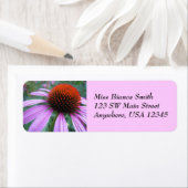 Paarse Coneflower Adresetiketten Etiket (Insitu)