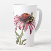 Paarse Coneflower Echinacea hommel Latte Mok (Rechterhoek)