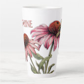 Paarse Coneflower Echinacea hommel Latte Mok (Voorkant)
