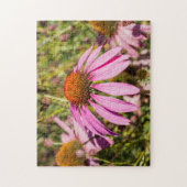 Paarse Coneflower Jigzaag Puzzle Legpuzzel (Verticaal)