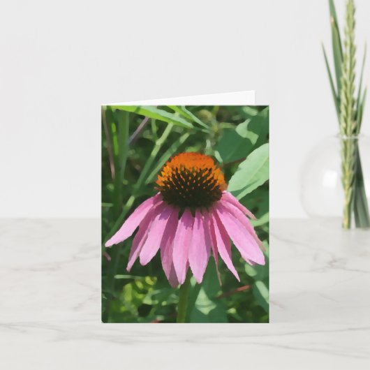 Paarse Coneflower Note Kaart (Voorkant)