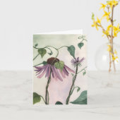Paarse Coneflower Notecard Kaart (Gele Bloem)