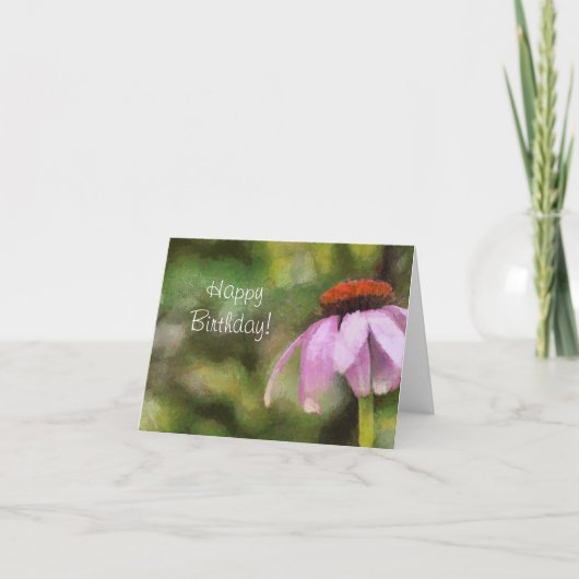 Paarse Coneflower Verjaardag Kaart (Voorkant)