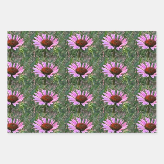 Paarse Coneflower Wrapping Paper Sheets (Voorkant)