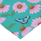 Paarse coneflowers en vlindermotief tafelkleed (Gekanteld)