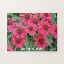 Paarse Coneflowers live, Love, Laugh Legpuzzel