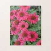 Paarse Coneflowers live, Love, Laugh Legpuzzel (Verticaal)