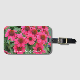 Paarse Coneflowers Live, Love, Laugh & Travel Bagagelabel