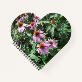 Paarse coneflowers spiraal notitieboek