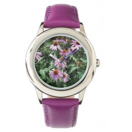 Paarse Coneflowers volgen Horloge