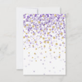 Paarse Confetti Baby shower Luier Raffle Ticket Kaart (Achterkant)