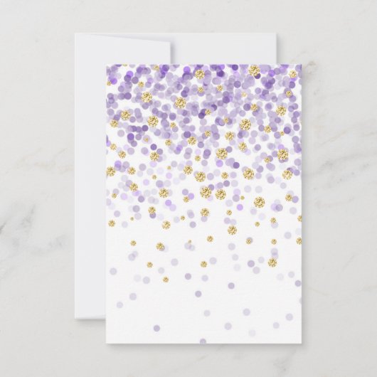 Paarse Confetti Baby shower Luier Raffle Ticket Kaart (Achterkant)