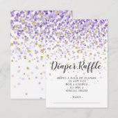 Paarse Confetti Baby shower Luier Raffle Ticket Kaart (Voorkant / Achterkant)