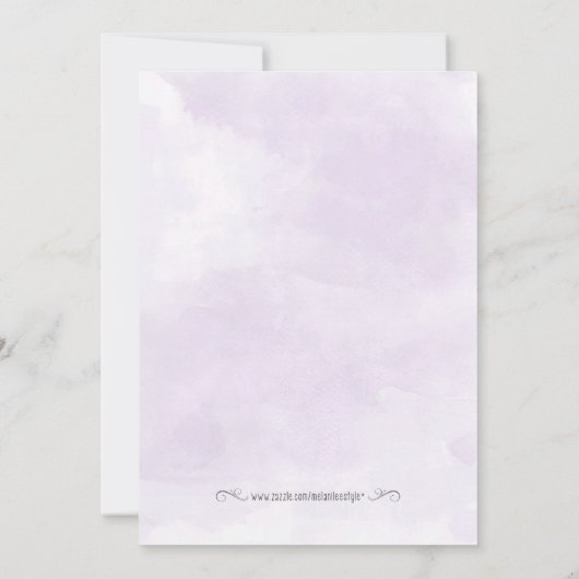 Paarse Confetti Baby shower uitnodiging (Achterkant)