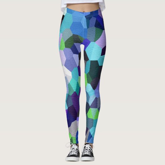Paarse Confetti Blues Leggings (Voorkant)