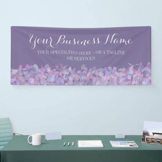 Paarse Confetti Business Spandoek (Beurs)