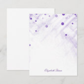 Paarse Confetti Glitter Stippen Uitnodigingsbriefp Kaart (Voorkant / Achterkant)