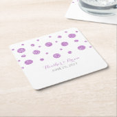 Paarse Confetti Onderzetters van glitter (Schuin)
