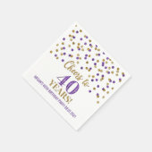 Paarse Confetti viert 40 jaar verjaardag Servet (Hoek)