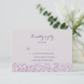 Paarse Confetti Wedding RSVP Kaartje (Staand voorkant)