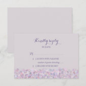 Paarse Confetti Wedding RSVP Kaartje (Voorkant / Achterkant)