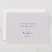 Paarse Confetti, word jij mijn bruidsmeisje? Kaart (Achterkant)