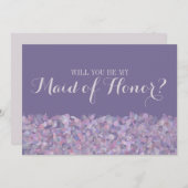 Paarse Confetti, word jij mijn bruidsmeisje? Kaart (Voorkant / Achterkant)