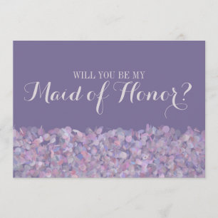 Paarse Confetti, word jij mijn bruidsmeisje? Kaart