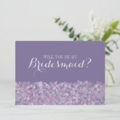 Paarse Confetti... zal je mijn Bridesmaid zijn? Kaart (Staand voorkant)
