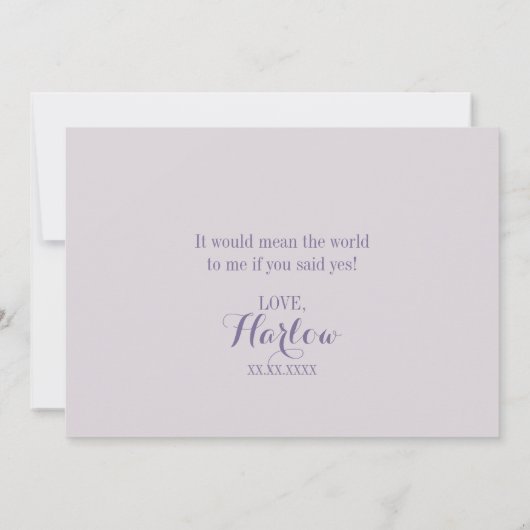 Paarse Confetti... zal je mijn Bridesmaid zijn? Kaart (Achterkant)