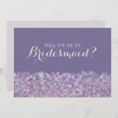 Paarse Confetti... zal je mijn Bridesmaid zijn? Kaart (Voorkant / Achterkant)