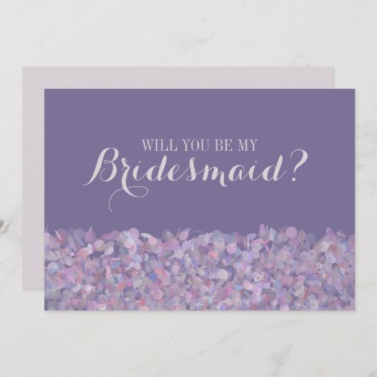 Paarse Confetti... zal je mijn Bridesmaid zijn? Kaart (Voorkant / Achterkant)
