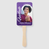 Paarse Congrats Afstudeerder 2 Foto's Arch Bold Sc Handwaaier (Achterkant)